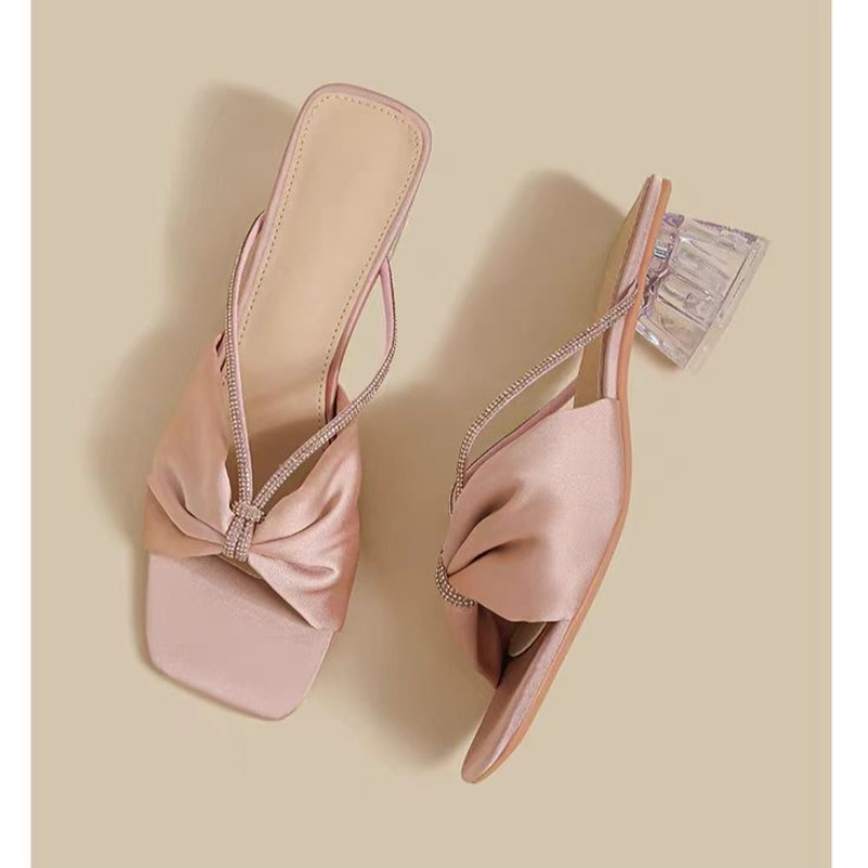 Ribbon Tie Heel - 2025 Summer Sexy Diamond Strap Semi