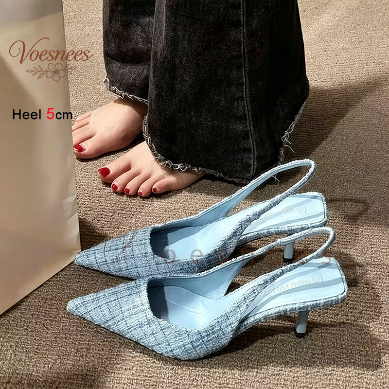 Women Shoes Japanese Brand - Elegant Pointed Toe Blue Pumps Shoes