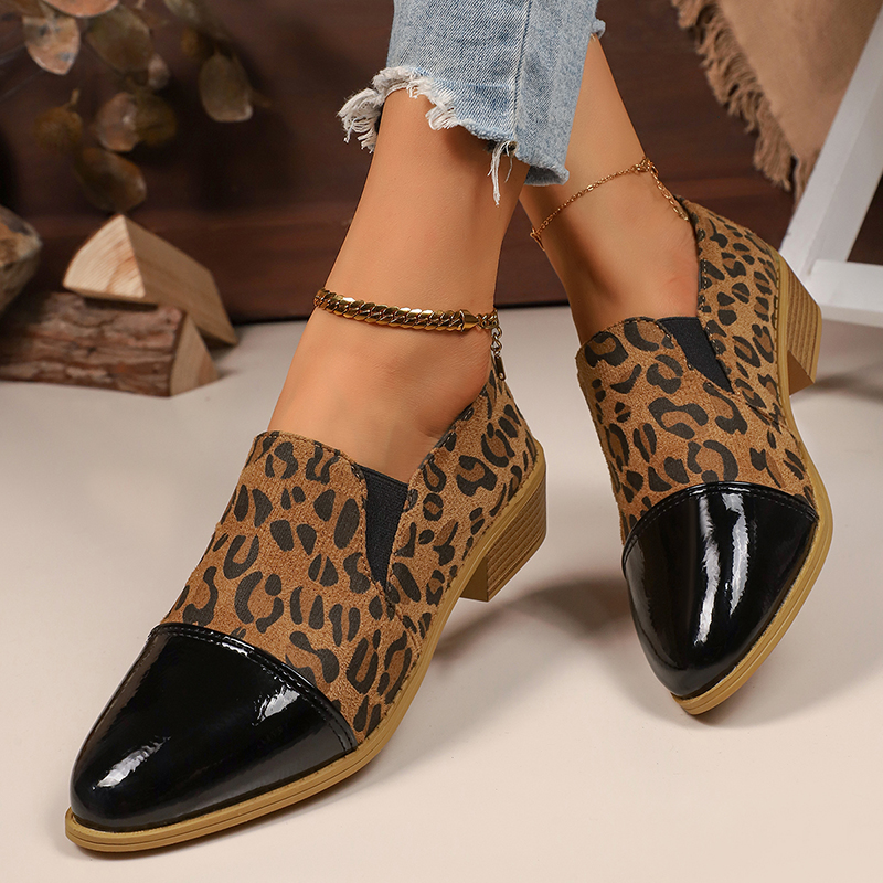 Women'S Shoes - Leopard Printed Women's Low Heel Pumps