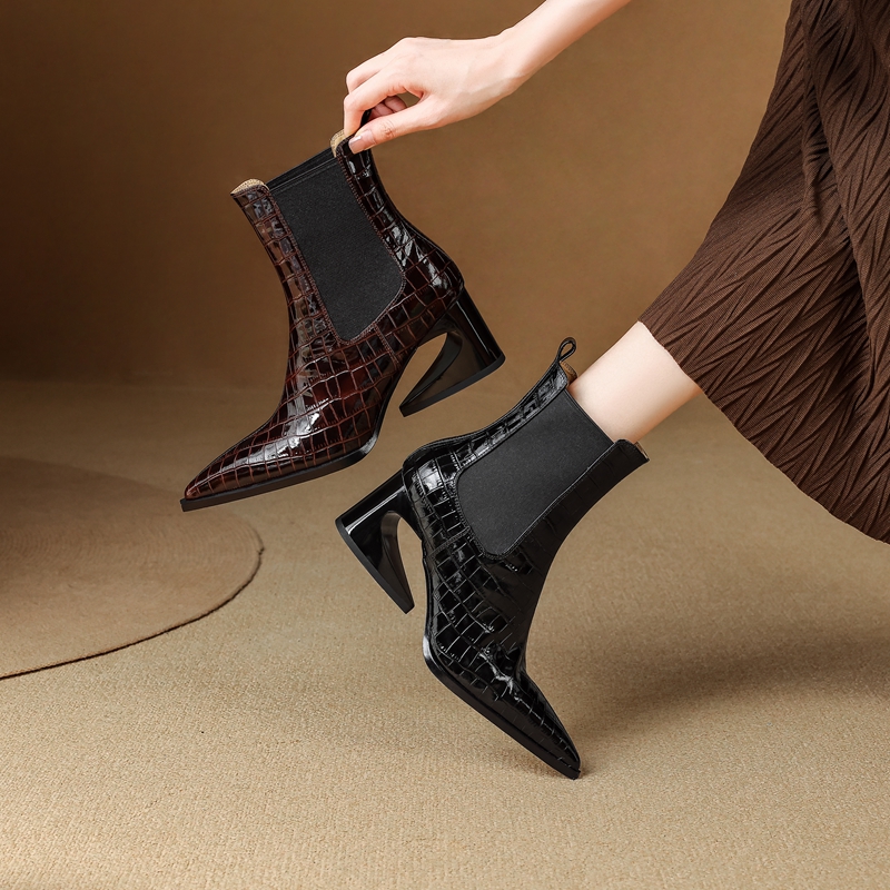 Women's new leather embossed p - Women'S Shoes Chelsea avis et prix