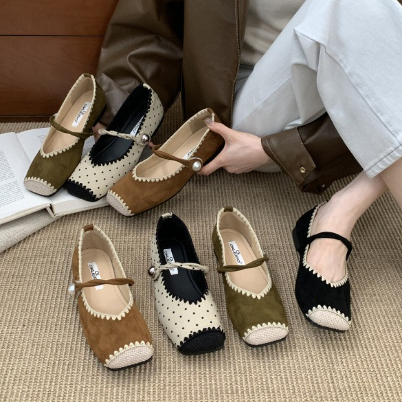Retro Splicing Design Comfort  - Women Shoes Japanese Brand avis et prix