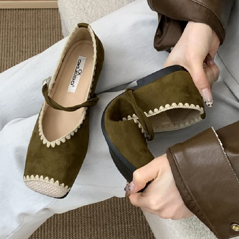 Retro Splicing Design Comfort  - Women Shoes Japanese Brand avis et prix