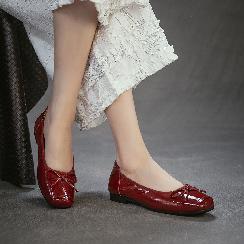 Genuien Leather Round Toe Low  - Women Shoes Japanese Brand avis et prix