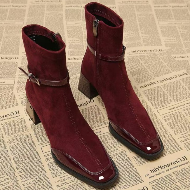 Autumn New Suede Short Boots 2 - Women'S Shoes Chelsea avis et prix
