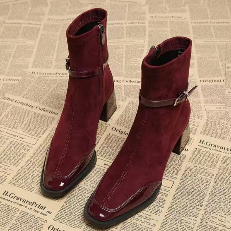 Autumn New Suede Short Boots 2 - Women'S Shoes Chelsea avis et prix