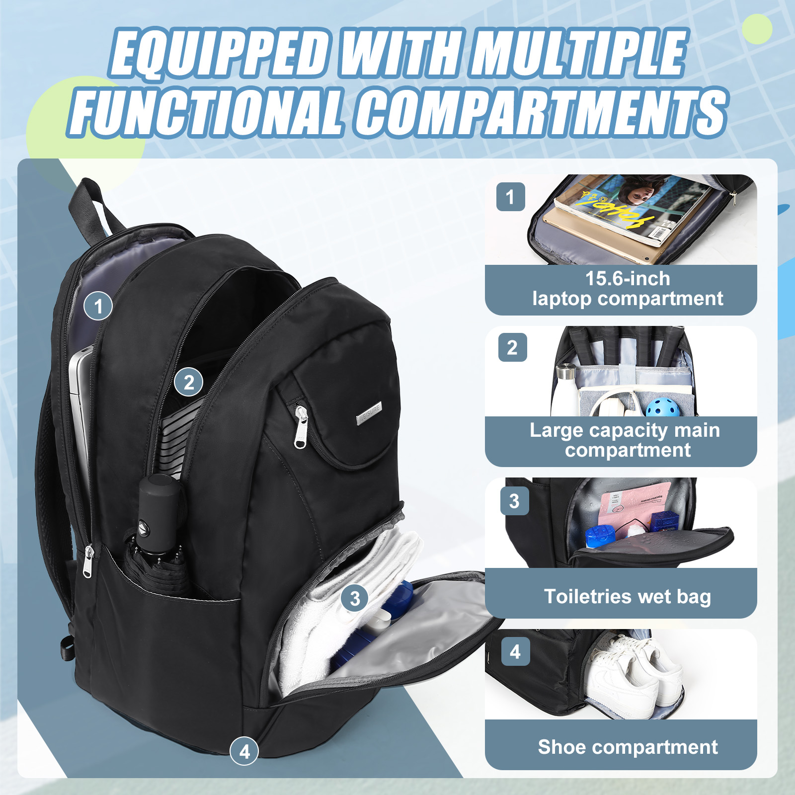 Tennis Bag Tennis Backpack 2 R - Women'S Shoes avis et prix
