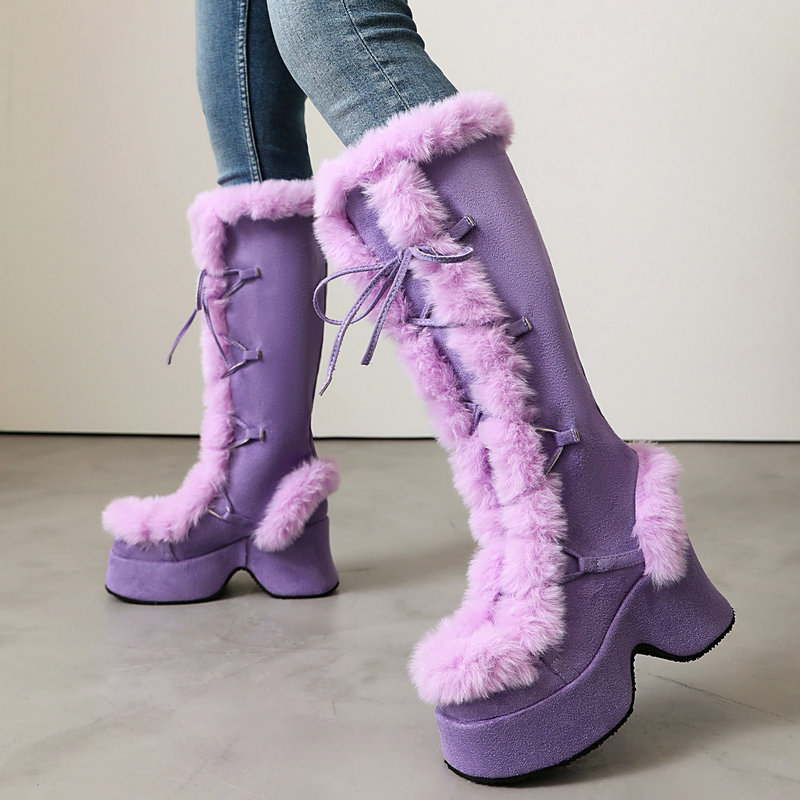 Lolita Style Furry Platform Bo - Women'S Shoes Chelsea avis et prix