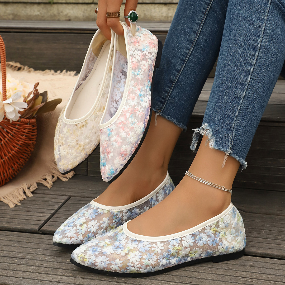 Summer Elegant Flower Low Heel - Women'S Shoes Toms avis et prix