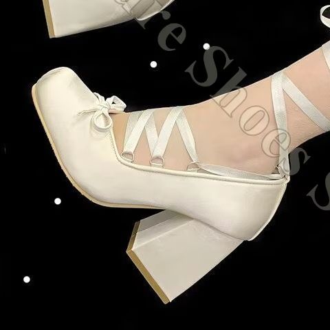 Women Ballet Flats Y2K Satin R - Ribbon Tie Heel avis et prix