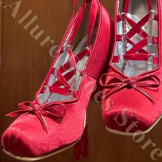 Women Ballet Flats Y2K Satin R - Ribbon Tie Heel avis et prix