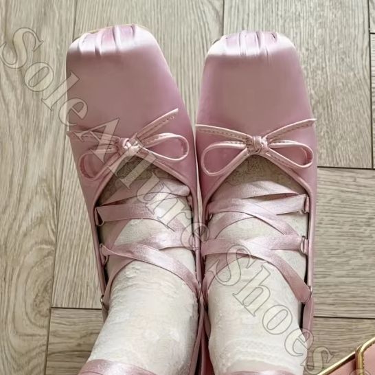 Women Ballet Flats Y2K Satin R - Ribbon Tie Heel avis et prix