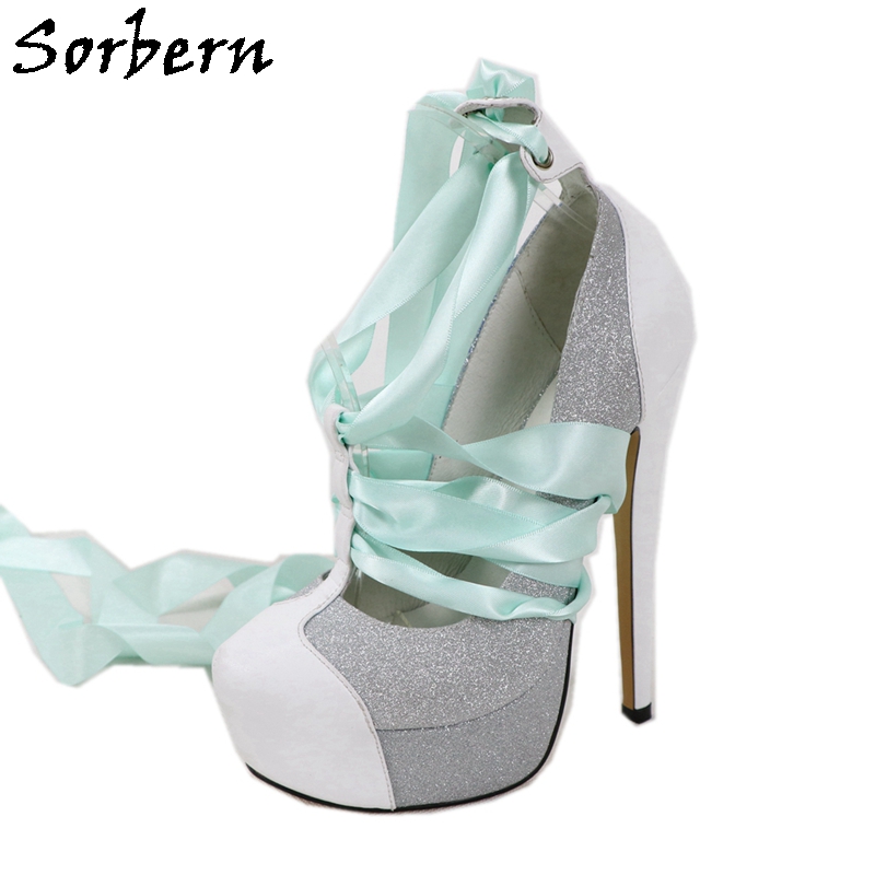 Sorbern White Real Leather Wom - Ribbon Tie Heel avis et prix