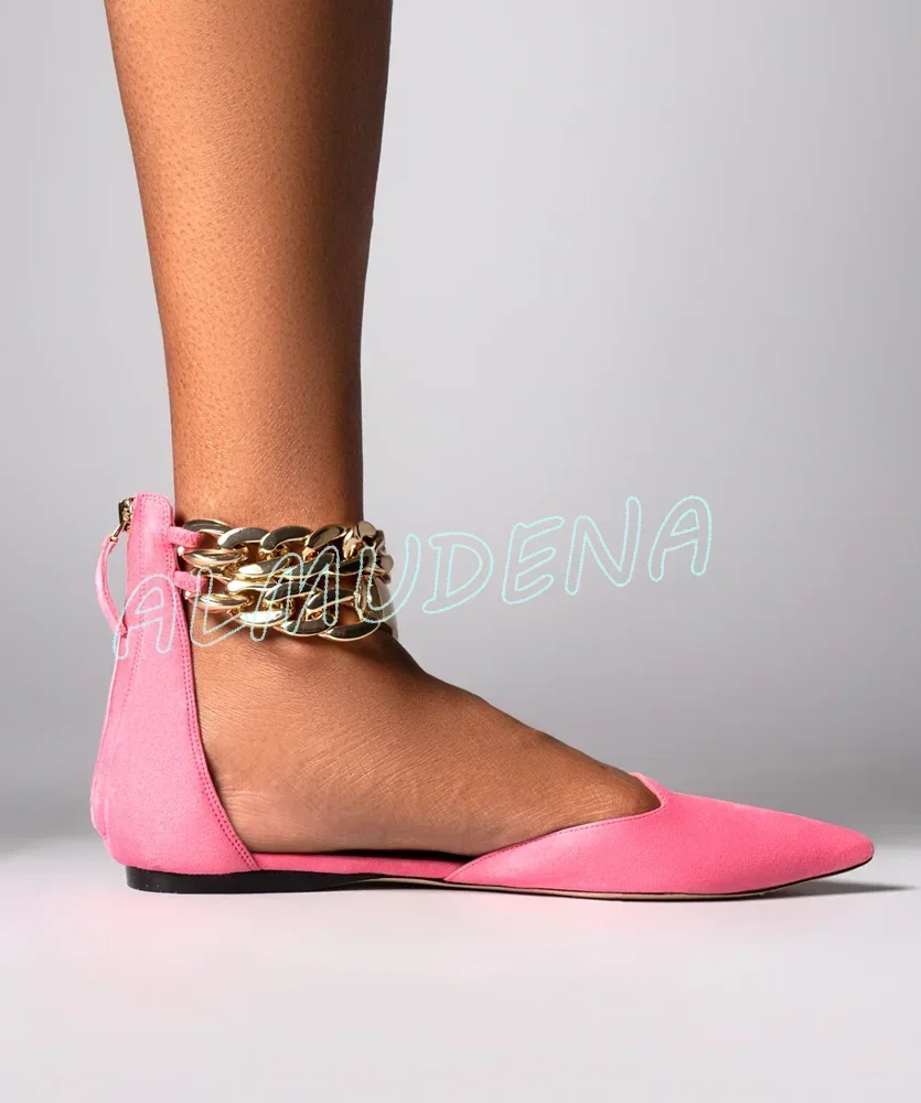 Gold Chain Detail Flat Women S - Pointed Toe Flat avis et prix