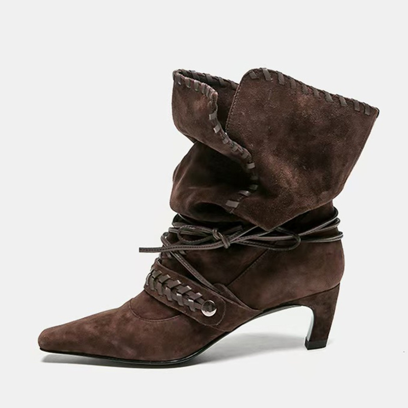 Liyke Autumn Winter Brown Sued - Women'S Shoes Chelsea avis et prix