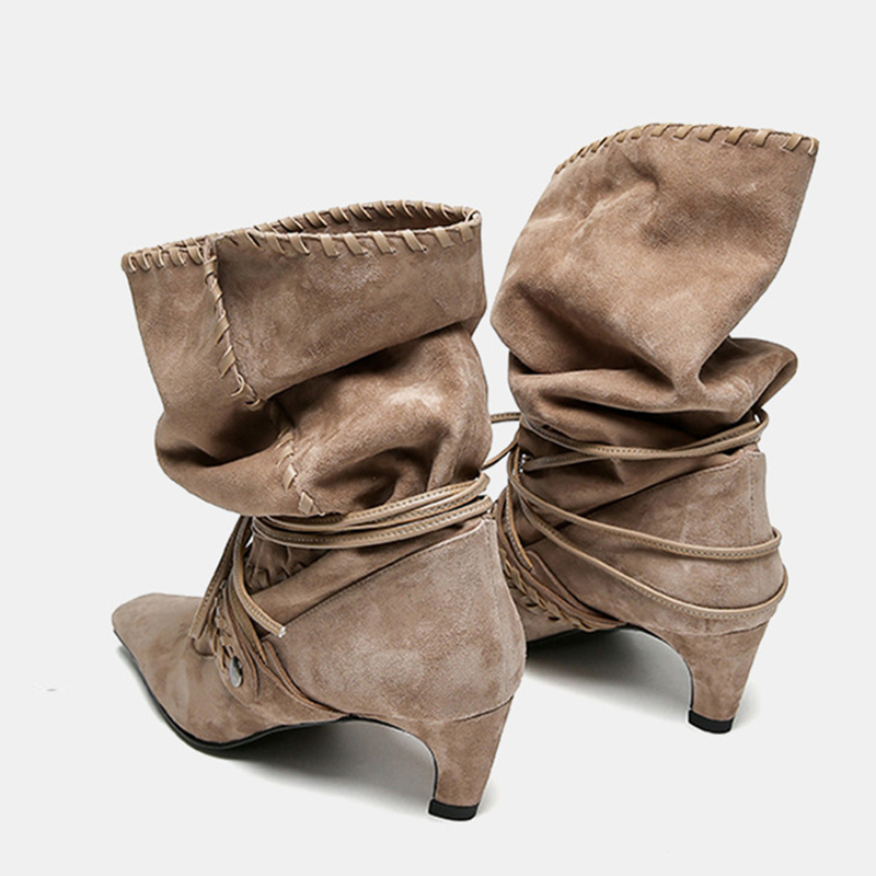 Liyke Autumn Winter Brown Sued - Women'S Shoes Chelsea avis et prix