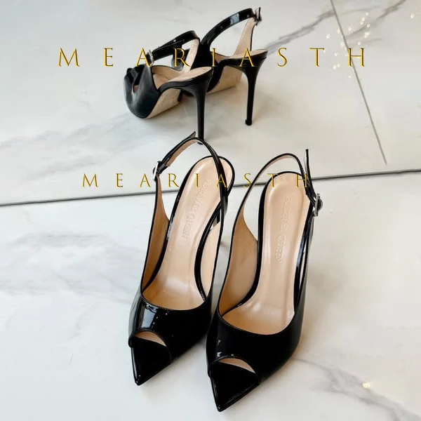 Patent Leather Sandals In Blac - Women Shoes Japanese Brand avis et prix