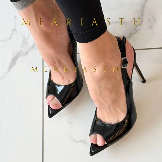 Patent Leather Sandals In Blac - Women Shoes Japanese Brand avis et prix