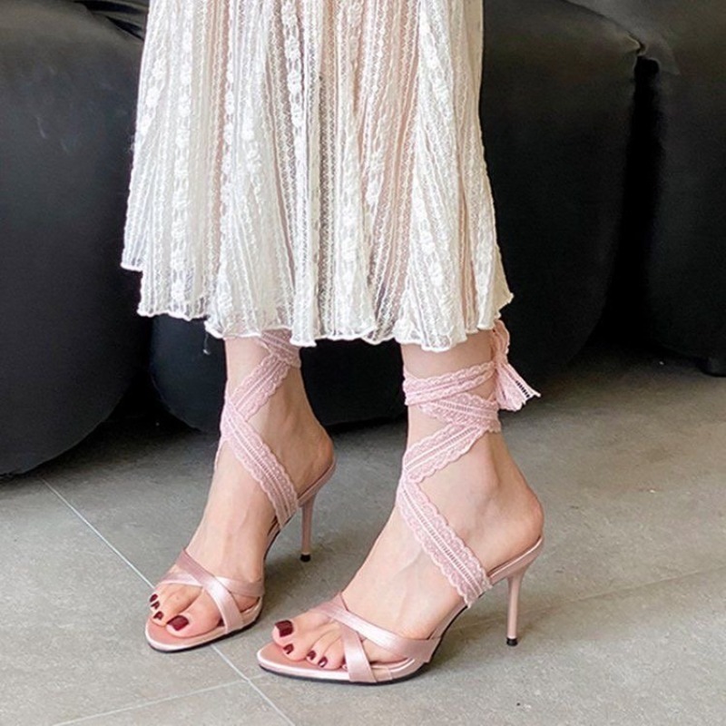 Elegant Women High Heels Sanda - Ribbon Tie Heel avis et prix