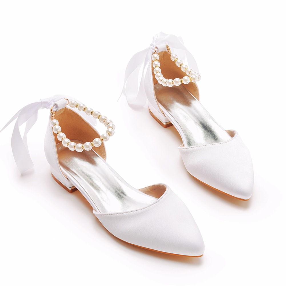 Wedding Shoes Bride Flat Heel  - Pointed Toe Flat avis et prix