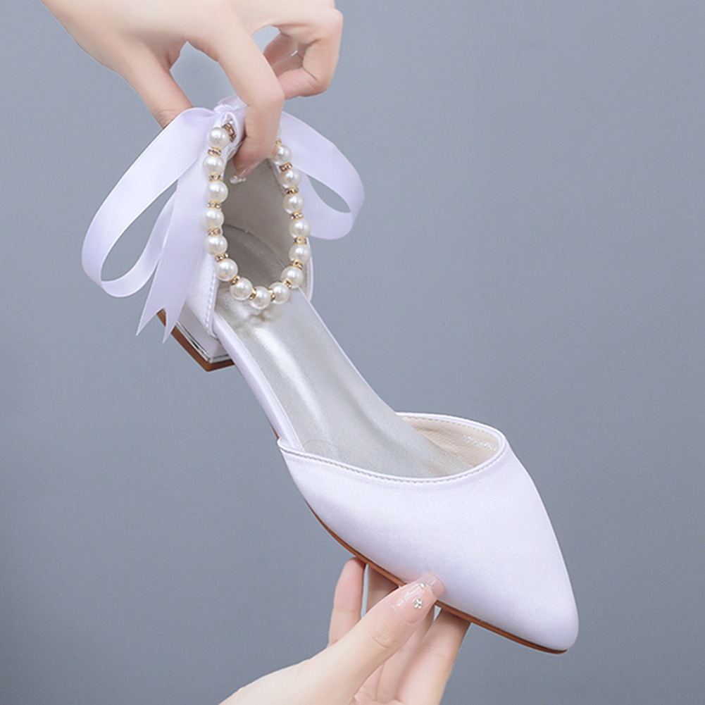 Wedding Shoes Bride Flat Heel  - Pointed Toe Flat avis et prix