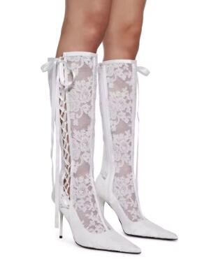 New Women White Black Solid La - Ribbon Tie Heel avis et prix