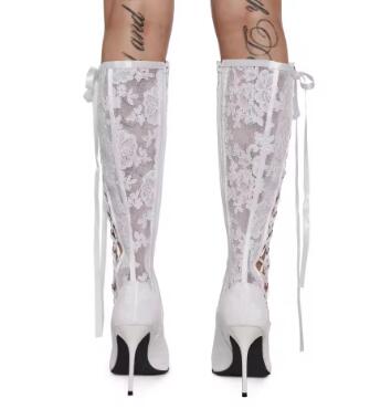 New Women White Black Solid La - Ribbon Tie Heel avis et prix