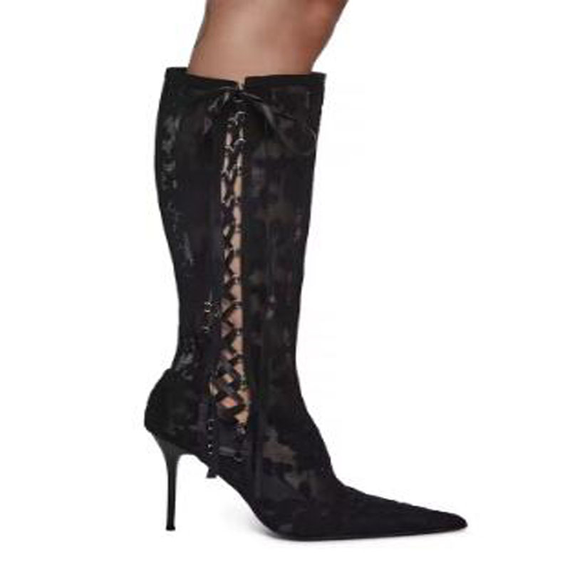 New Women White Black Solid La - Ribbon Tie Heel avis et prix