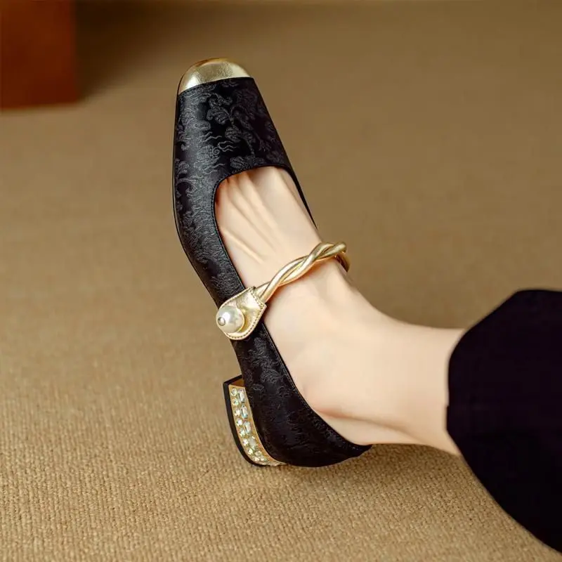 Block Heel Woman Pumps Square  - Women Shoes Japanese Brand avis et prix