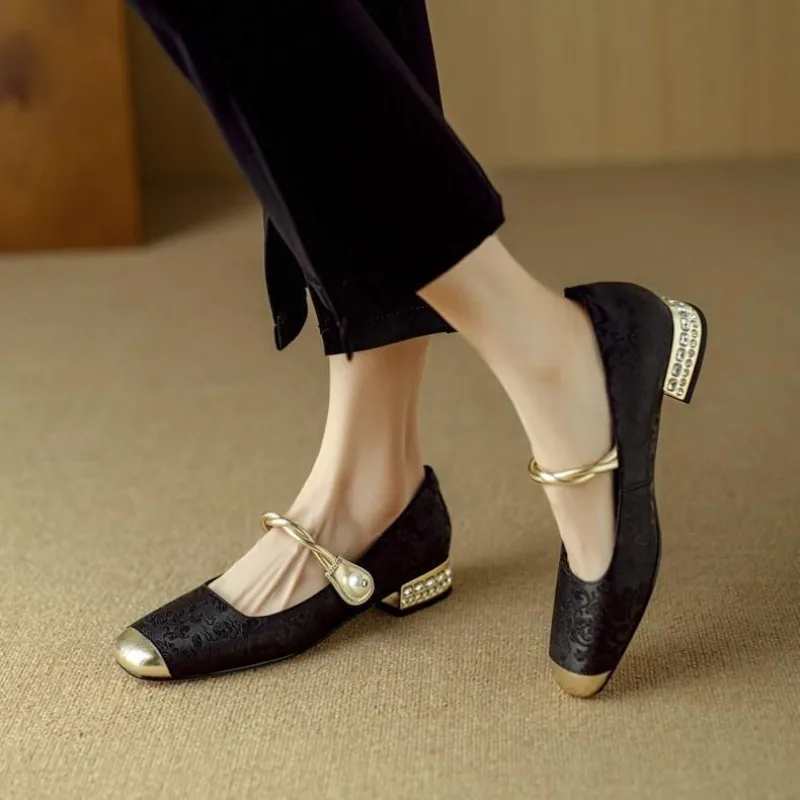 Block Heel Woman Pumps Square  - Women Shoes Japanese Brand avis et prix